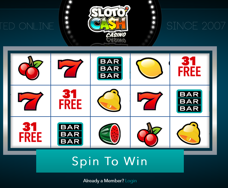 Slotocash
                                                          $31 Free Spin
                                                          to Win Slot